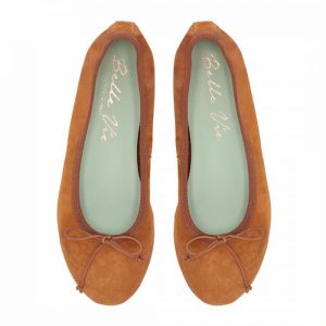 KAMMI BALLERINA SOLE CAMOSCIO CUOIO